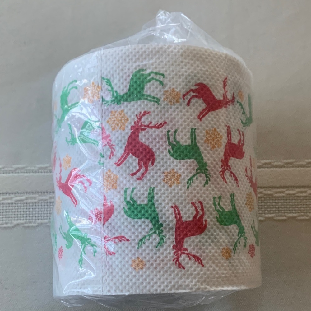 NWOT. Festive Reindeer Toilet Paper